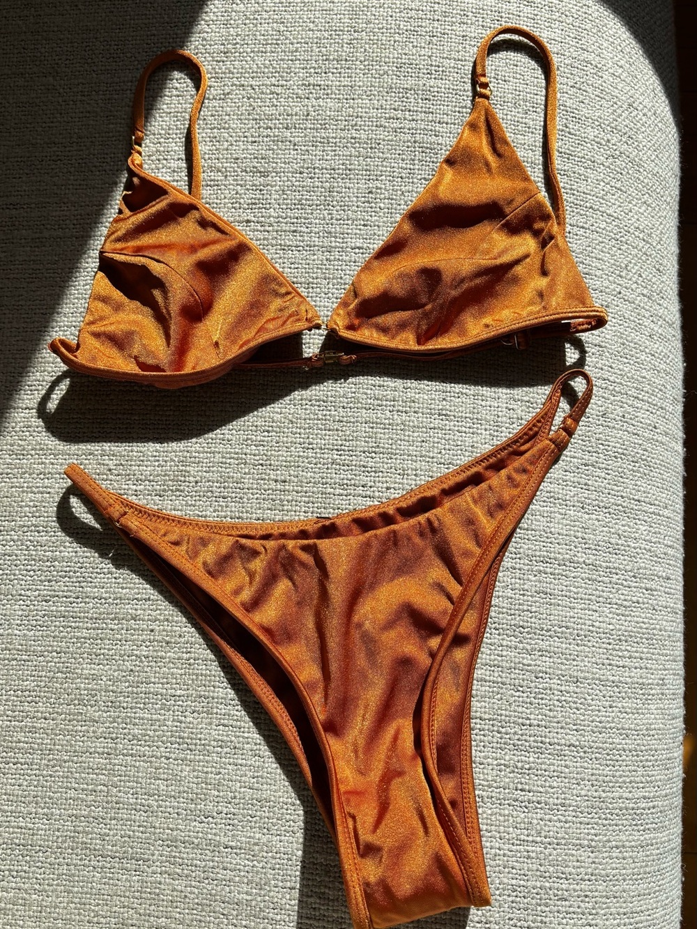 Women's Triangle Bikini Set in Copper